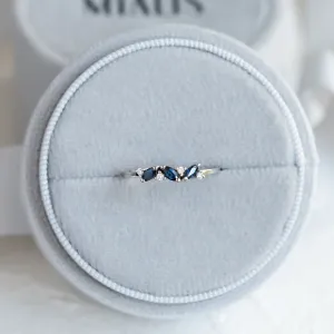 Gold ring with sapphires and round diamonds VALLY Thumbnail