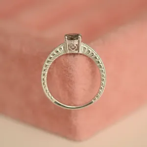 Gold ring with rutile quartz in a Victorian style STAI Thumbnail