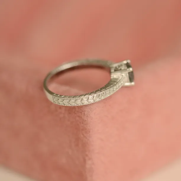 Gold ring with rutile quartz in a Victorian style STAI Image