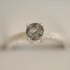 Gold ring with rutile quartz in a Victorian style STAI Thumbnail