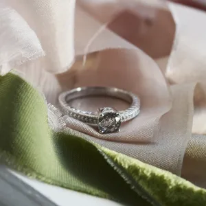 Gold ring with rutile quartz in a Victorian style STAI Thumbnail