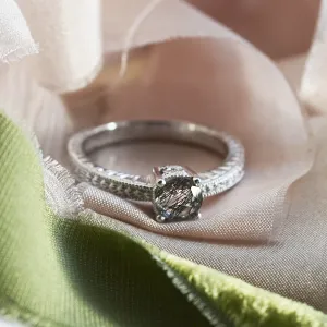 Gold ring with rutile quartz in a Victorian style STAI Thumbnail