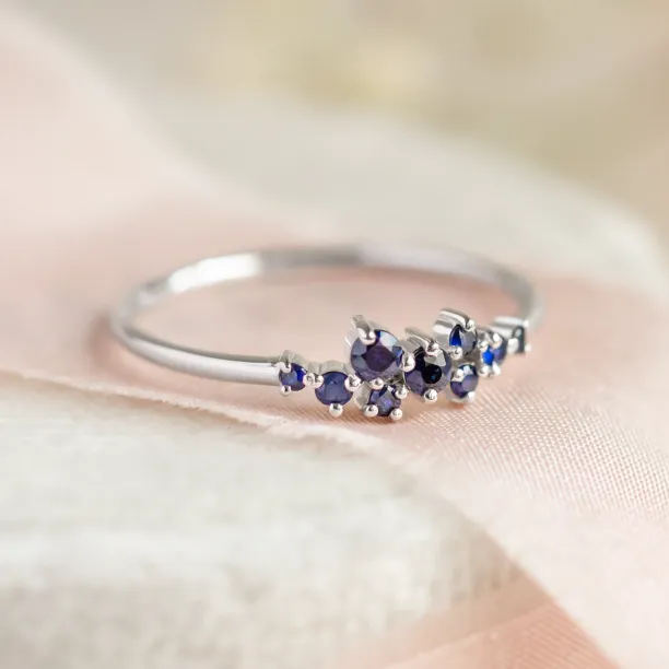 Gold cluster ring with sapphires CLARA Image