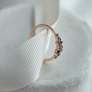Gold cluster ring with sapphires CLARA Thumbnail