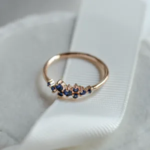 Gold cluster ring with sapphires CLARA Thumbnail