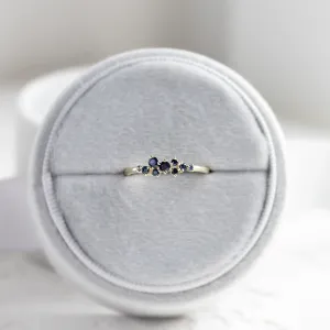 Gold cluster ring with sapphires CLARA Thumbnail