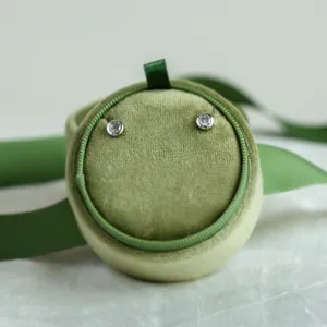 Minimalist gold earrings with salt and pepper diamonds LOLI Thumbnail