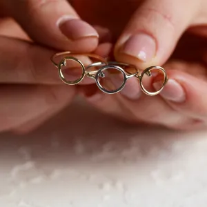 Gold minimalist ring with salt and pepper diamond MERIDA Thumbnail