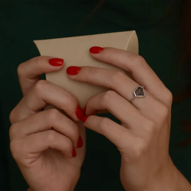 Gold ring with rutile quartz ALMONTE Image