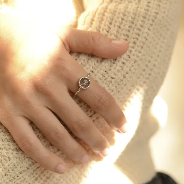 Gold ring with rutile quartz GRANADA Image