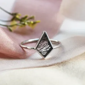 Gold ring with rutile quartz LORA Thumbnail