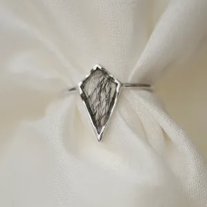 Gold ring with rutile quartz BUNO