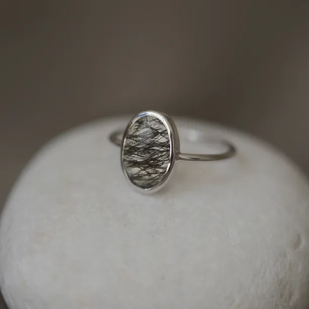 Gold ring with rutile quartz VALENCIA Image