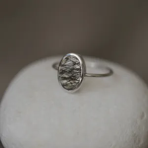 Gold ring with rutile quartz VALENCIA Thumbnail