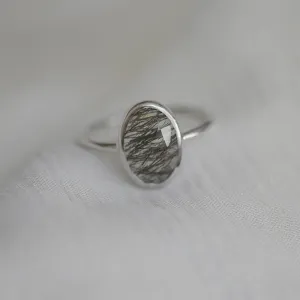 Gold ring with rutile quartz VALENCIA Thumbnail