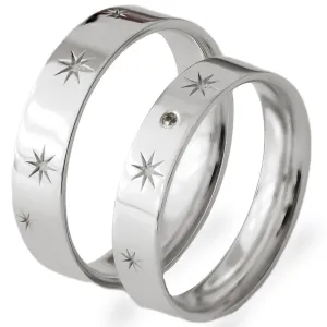 Gold wedding rings with stars and diamond STAR Thumbnail