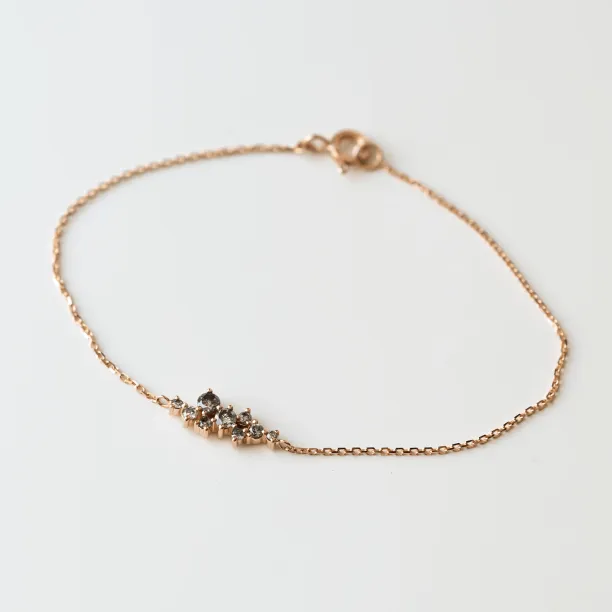 Gold bracelet with diamonds salt and pepper diamonds CLARE  Image