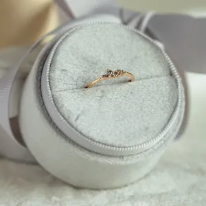 Gold ring with salt and pepper diamonds CLUSTER Thumbnail