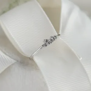 Gold ring with salt and pepper diamonds CLUSTER Thumbnail