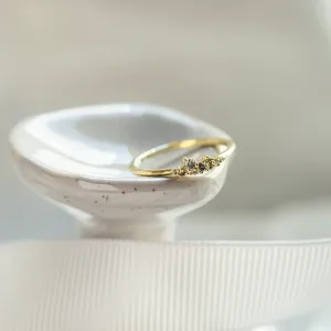 Gold ring with salt and pepper diamonds CLUSTER Thumbnail