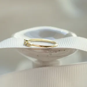 Gold ring with salt and pepper diamonds CLUSTER Thumbnail