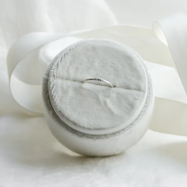 Gold minimalist ring with salt and pepper diamonds OLU Image