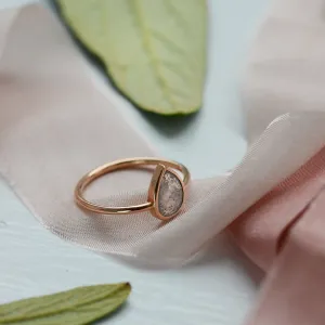 XENIA gold ring with salt and pepper diamond Thumbnail