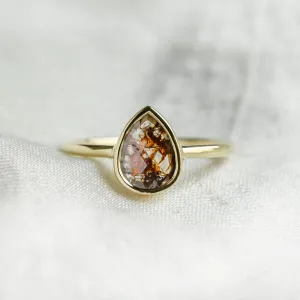 XENIA gold ring with salt and pepper diamond Thumbnail
