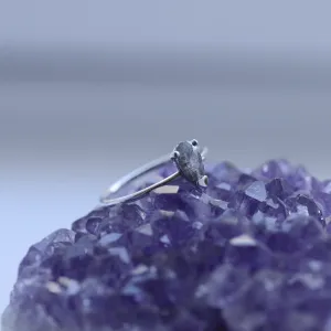 Gold ring with salt and pepper diamond ESSO Thumbnail