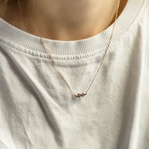 Gold necklace with salt and pepper diamonds KLARI Thumbnail