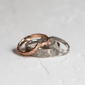 Wedding rings with matte faceted finish RIO Thumbnail