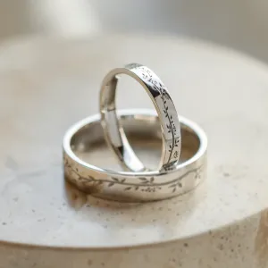 Gold wedding rings with plant motif MIKA Thumbnail
