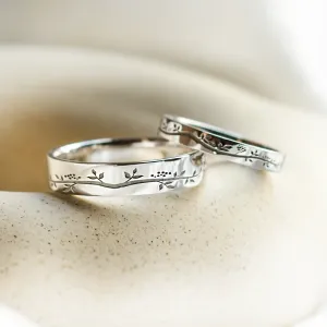 Gold wedding rings with plant motif MIKA Thumbnail