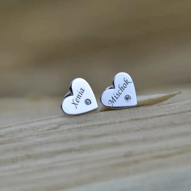 SVETTE name silver diamond earrings Image