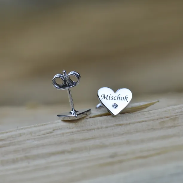 SVETTE name silver diamond earrings Image