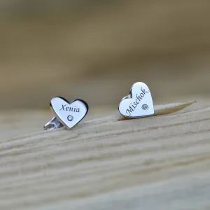 SVETTE name silver diamond earrings Thumbnail