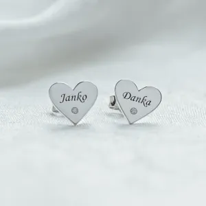 SVETTE name silver diamond earrings Thumbnail