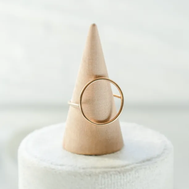Minimalistic gold ring with the circle NORE Image