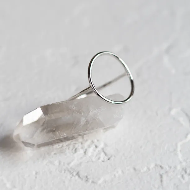 Minimalistic gold ring with the circle NORE Image