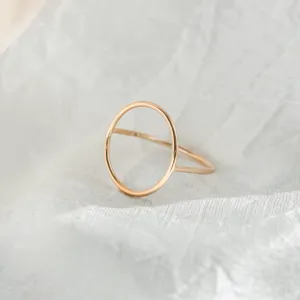 Minimalistic gold ring with the circle NORE Thumbnail