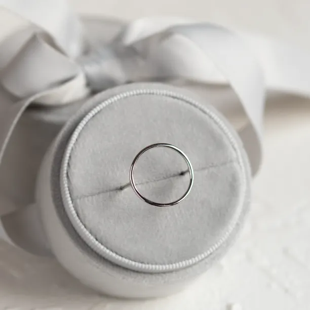 Minimalistic gold ring with the circle NORE Image