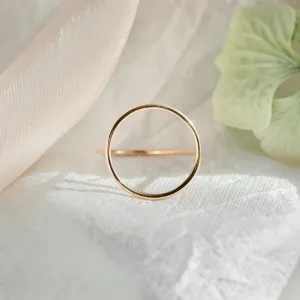 Minimalistic gold ring with the circle NORE Thumbnail