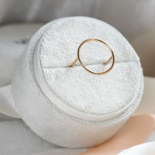 Minimalistic gold ring with the circle NORE Image