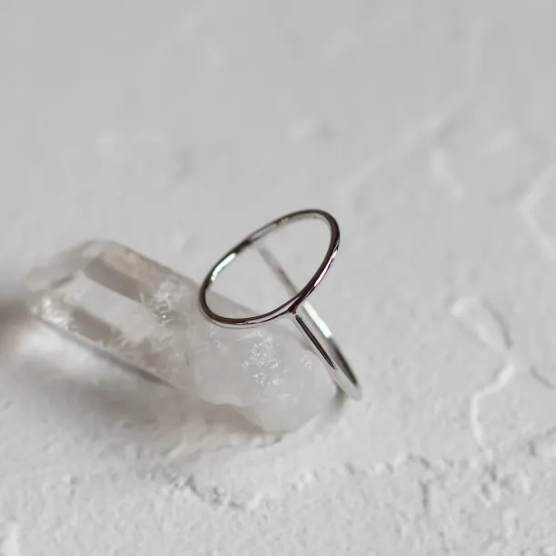 Minimalistic gold ring with the circle NORE Image