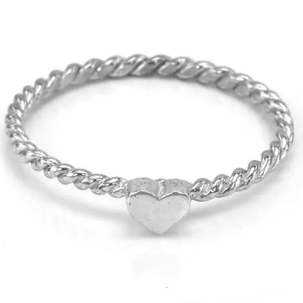 Minimalist gold ring with tiny heart LUSI	 Image