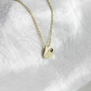 Solid gold necklace with faceted pendant RISO Thumbnail