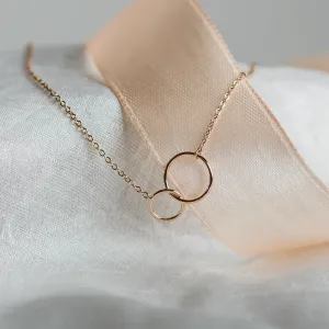 Minimalist gold necklace with rings VOVET