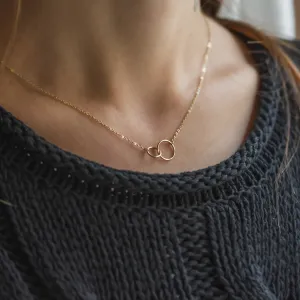 Minimalist gold necklace with rings VOVET Thumbnail