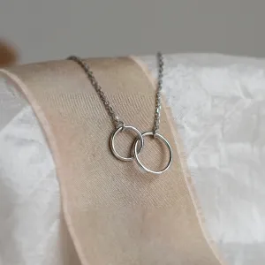 Minimalist gold necklace with rings VOVET Thumbnail