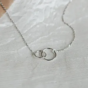 Minimalist gold necklace with rings VOVET Thumbnail